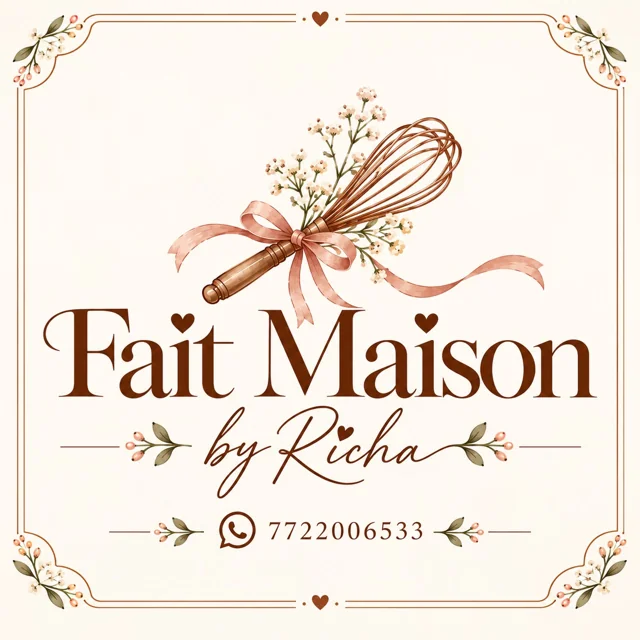 Fait Maison by Richa home bakery in Pune — whisk-and-ribbon logo